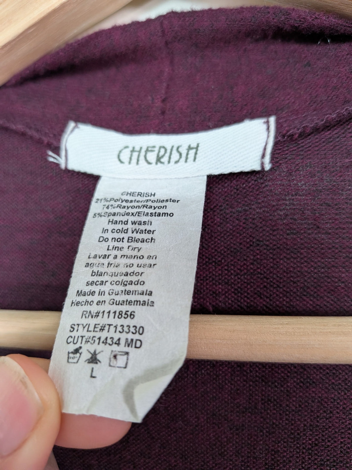 Cherish burgundy long cardigan - L