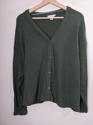 Joe Fresh Green Waffle Long Sleeve - M