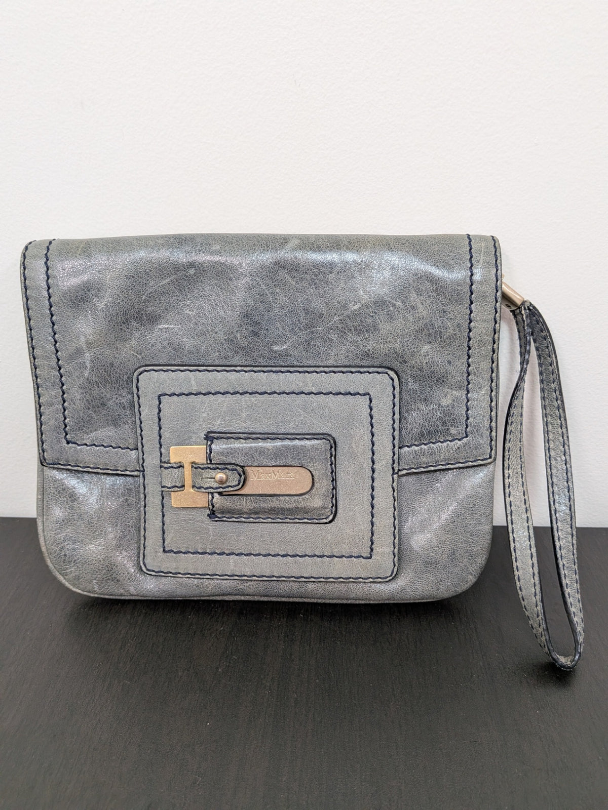 Max Mara blue wristlet