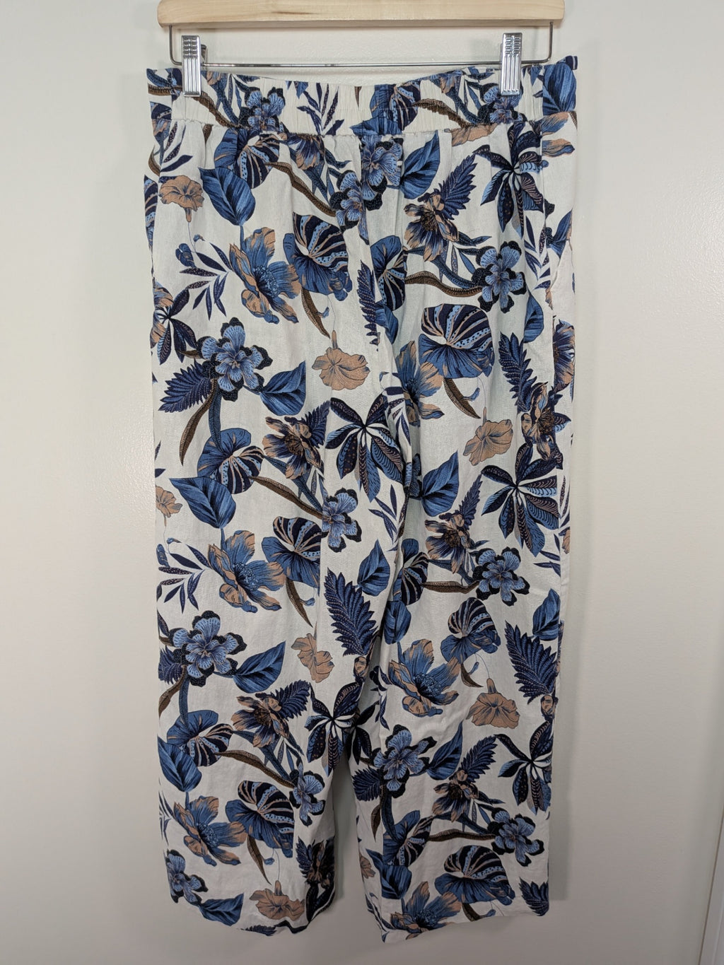 Sigrid Olsen blue floral pants - 8