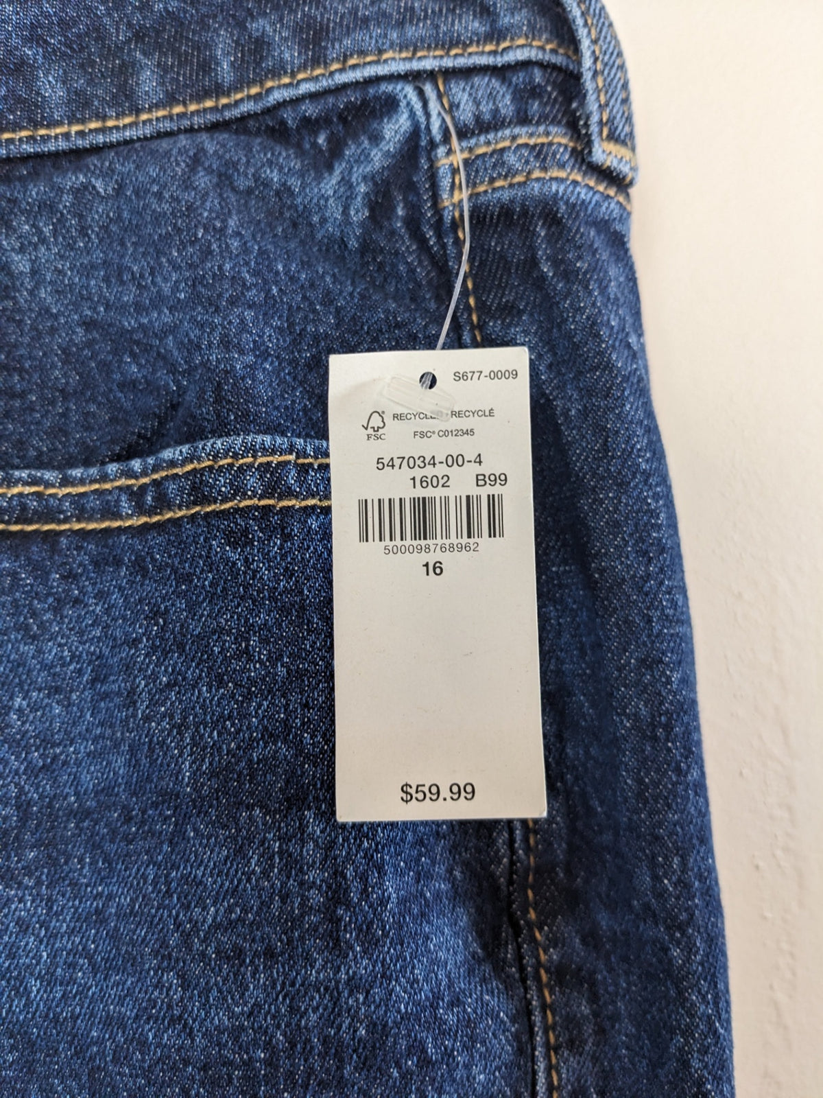 NWT OLD NAVY Dark Wash OG Straight - 16