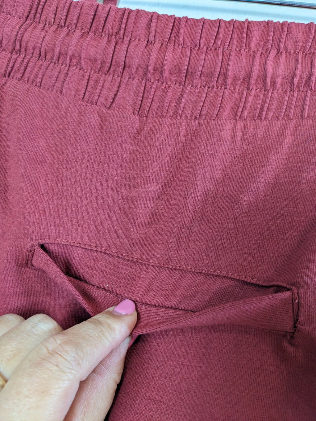 b.young burgundy jogger capris - XL