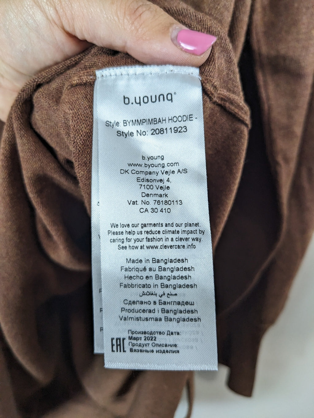 b.young brown hoodie sweater dress - XXL