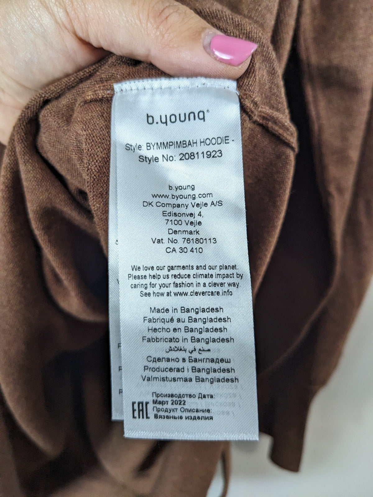 b.young brown hoodie sweater dress - XXL