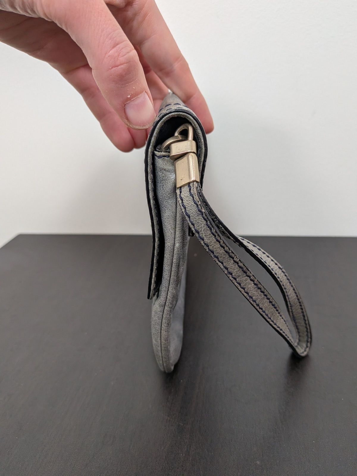 Max Mara blue wristlet