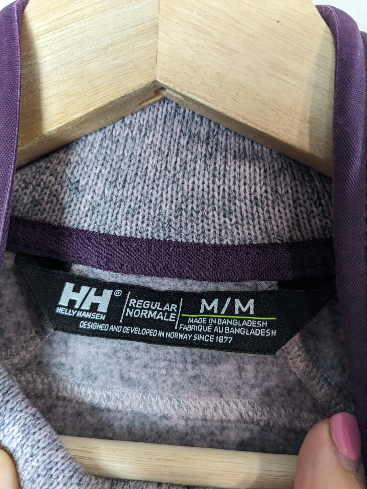 Helly Hansen Purple Zip Up Fleece - M