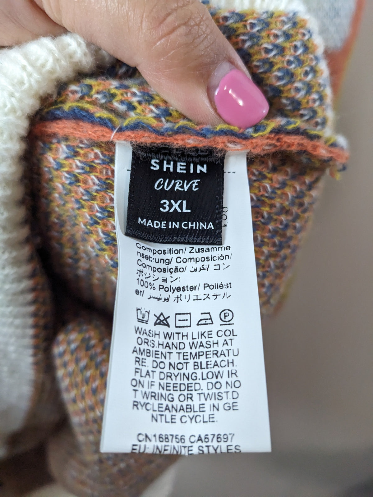 Shein Patch Coloured Sweater Dress - 3XL