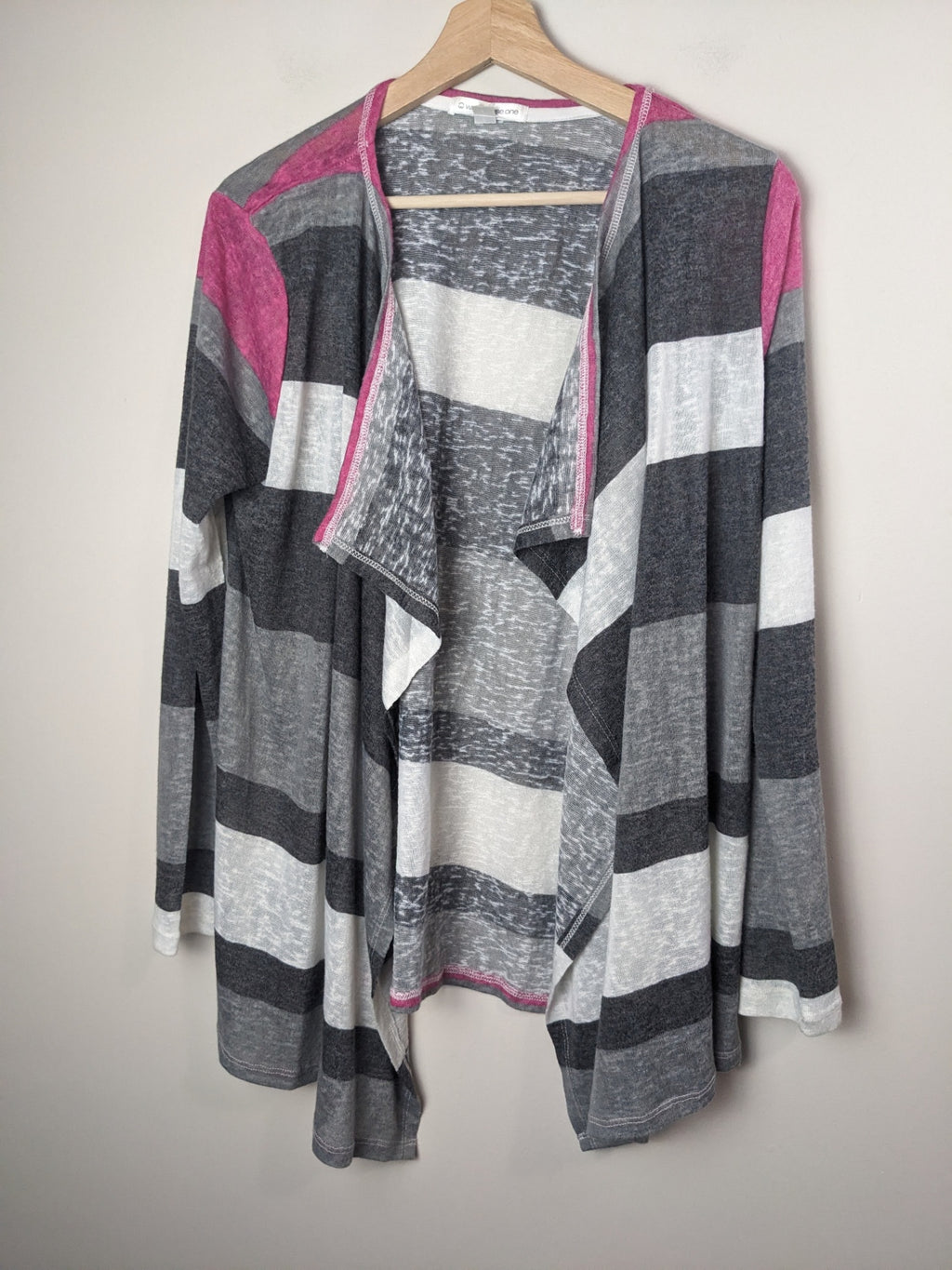 Warehouse One Pink & Grey Cardigan - L