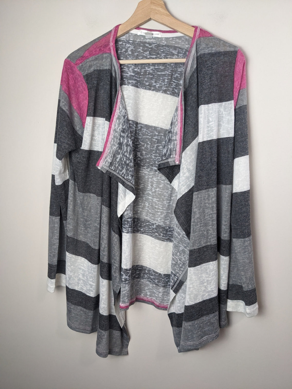 Warehouse One Pink & Grey Cardigan - L