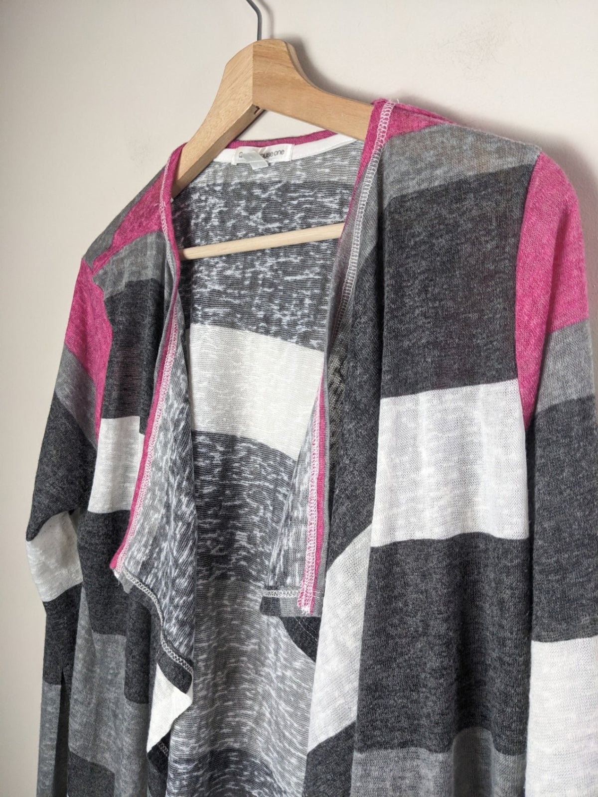 Warehouse One Pink & Grey Cardigan - L