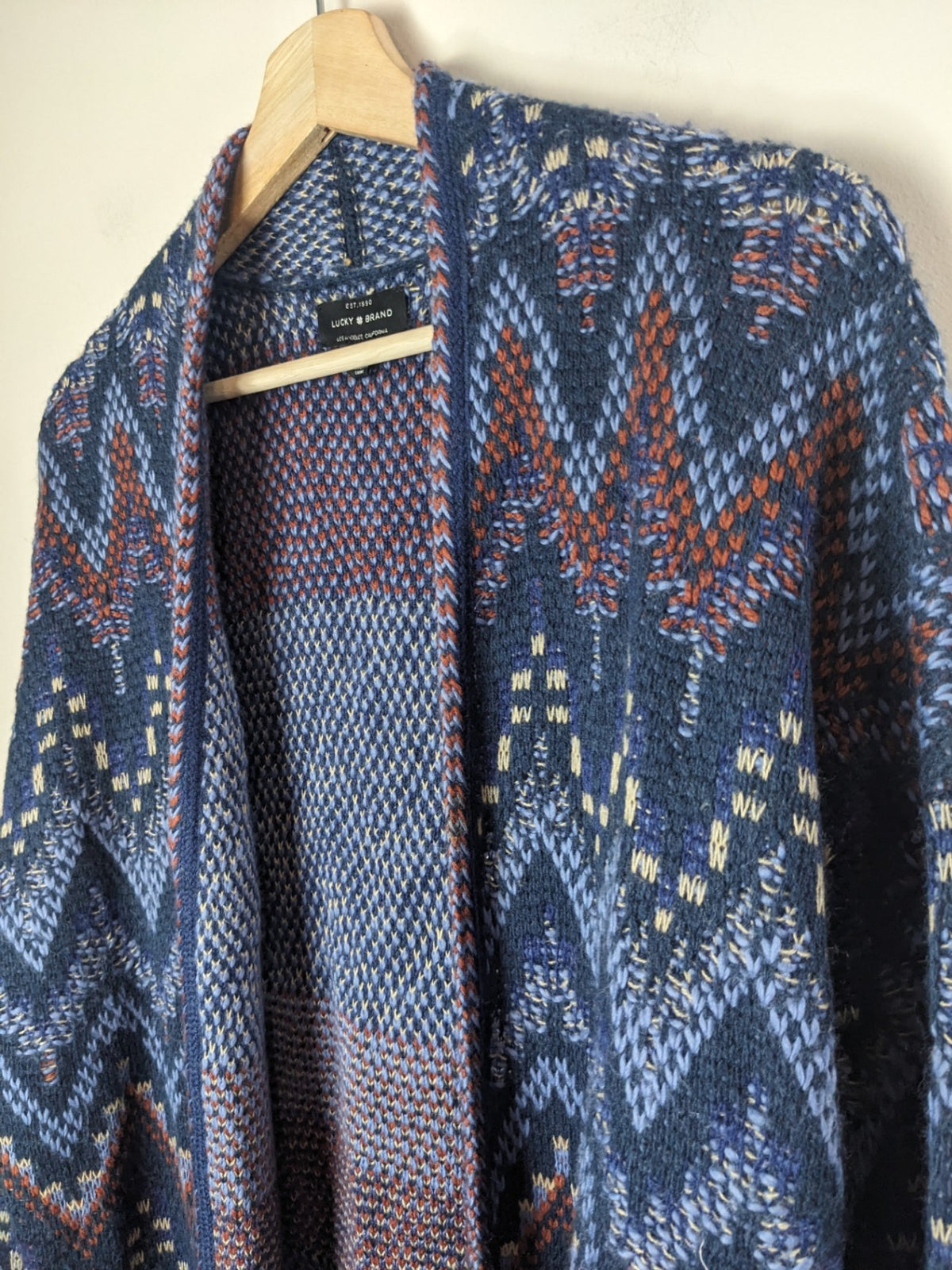 LUCKY BRAND Wool Patterned Cardigan - M