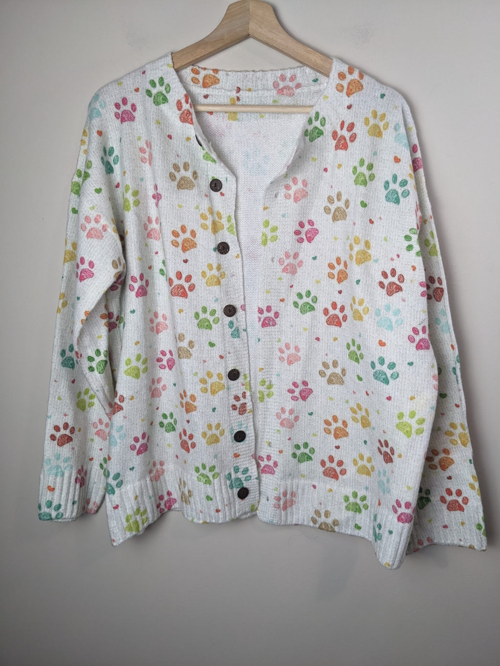 Paw Print Cardigan - XL