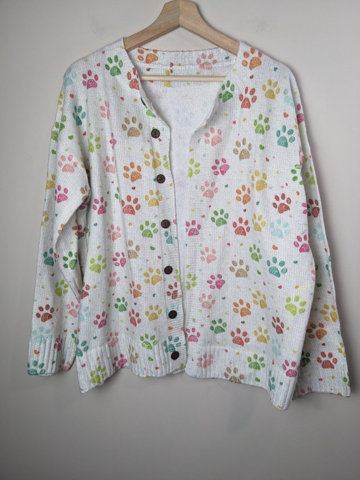 Paw Print Cardigan - XL