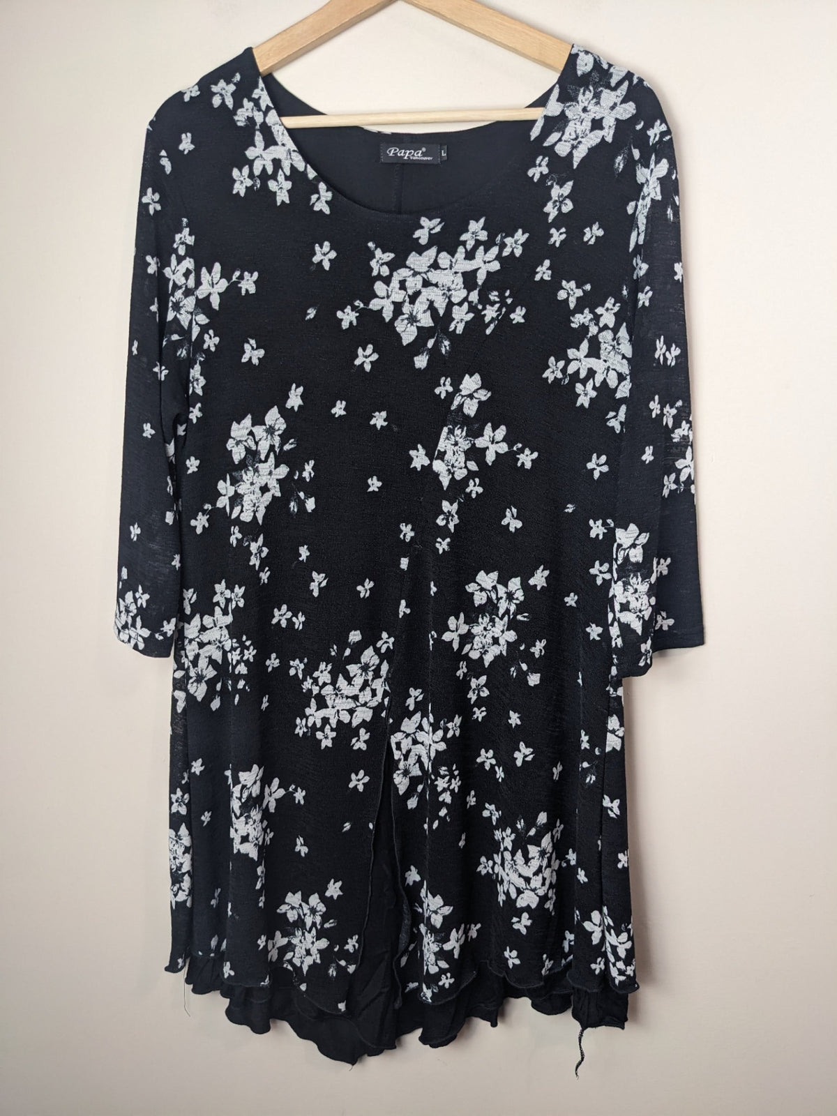Papa Vancouver Black Floral Dress - L