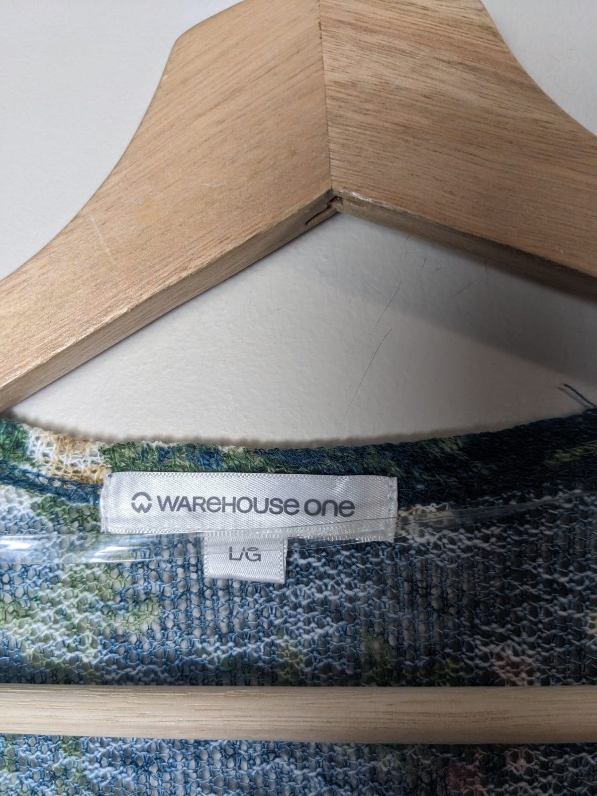 Warehouse One Teal Floral Cardigan - L