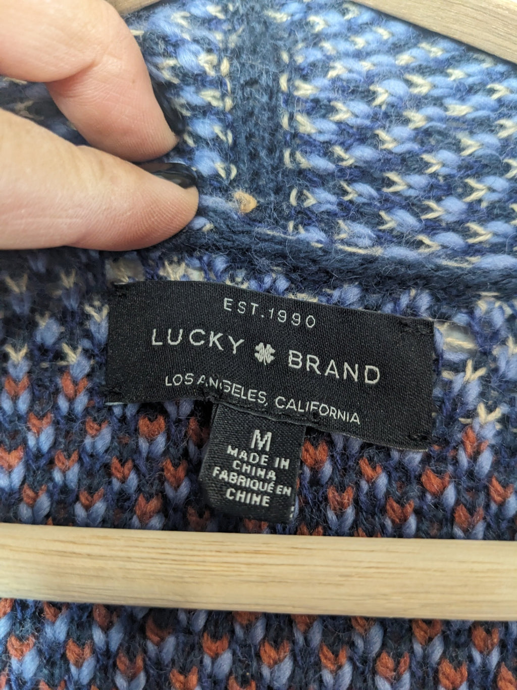 LUCKY BRAND Wool Patterned Cardigan - M