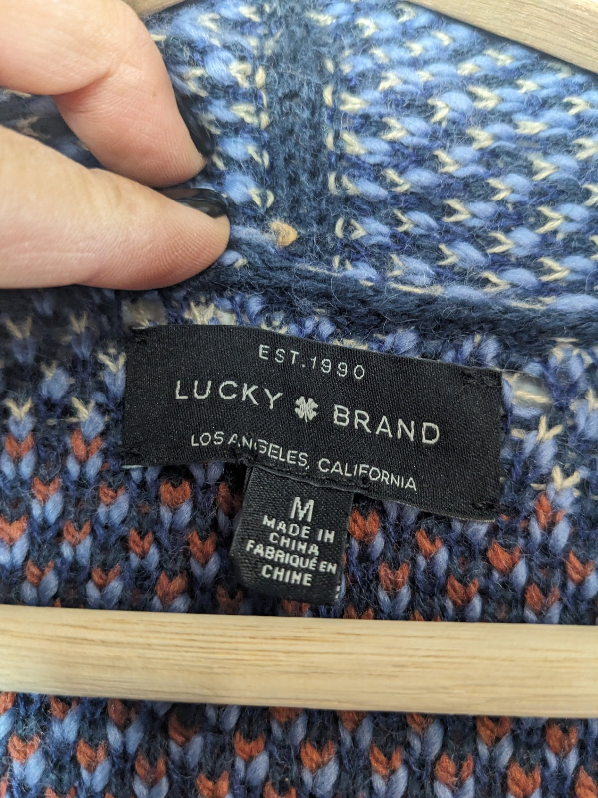 LUCKY BRAND Wool Patterned Cardigan - M