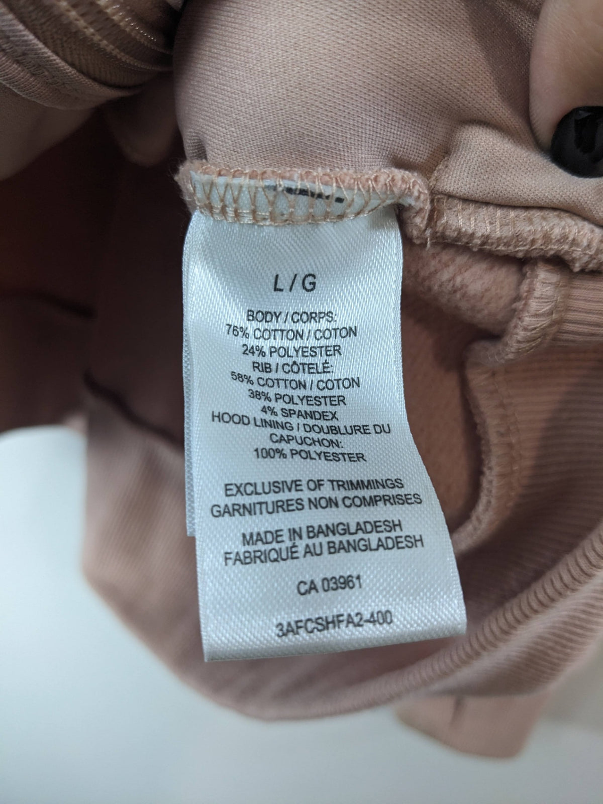 SHAMBHALA Light Pink Zip Up Hoddie - L