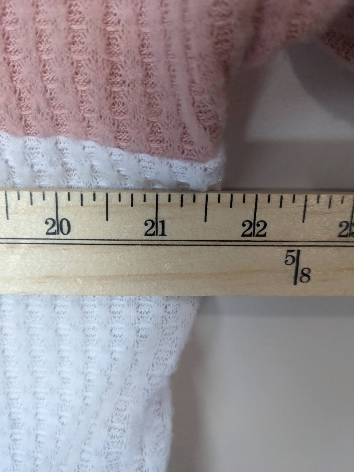 Ardene Knit Pink & Grey Striped Hoodie - L