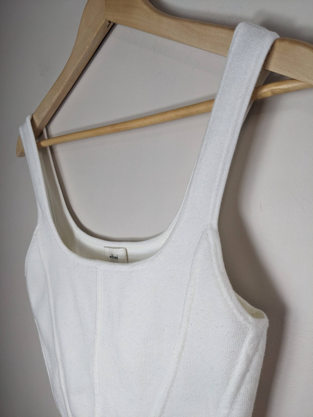 Wilfred White Boned Knit Tank Top - L