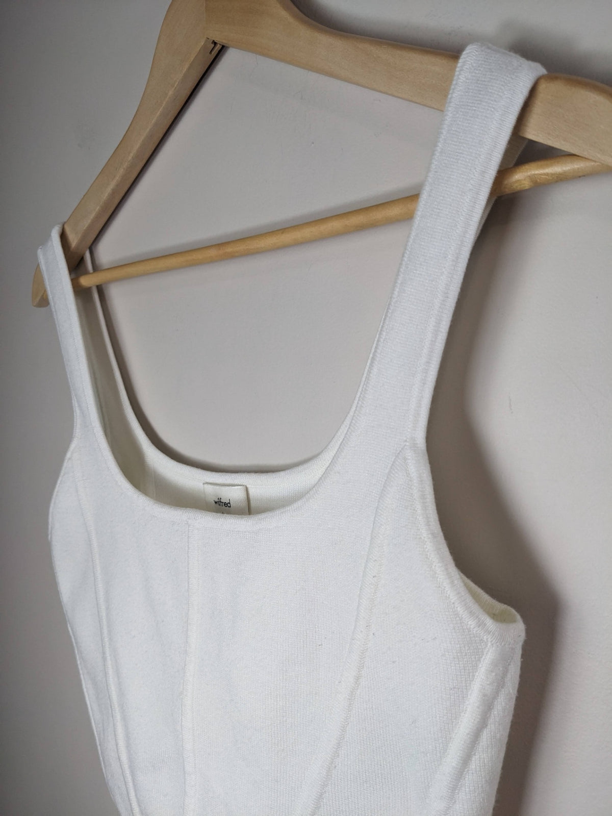 Wilfred White Boned Knit Tank Top - L