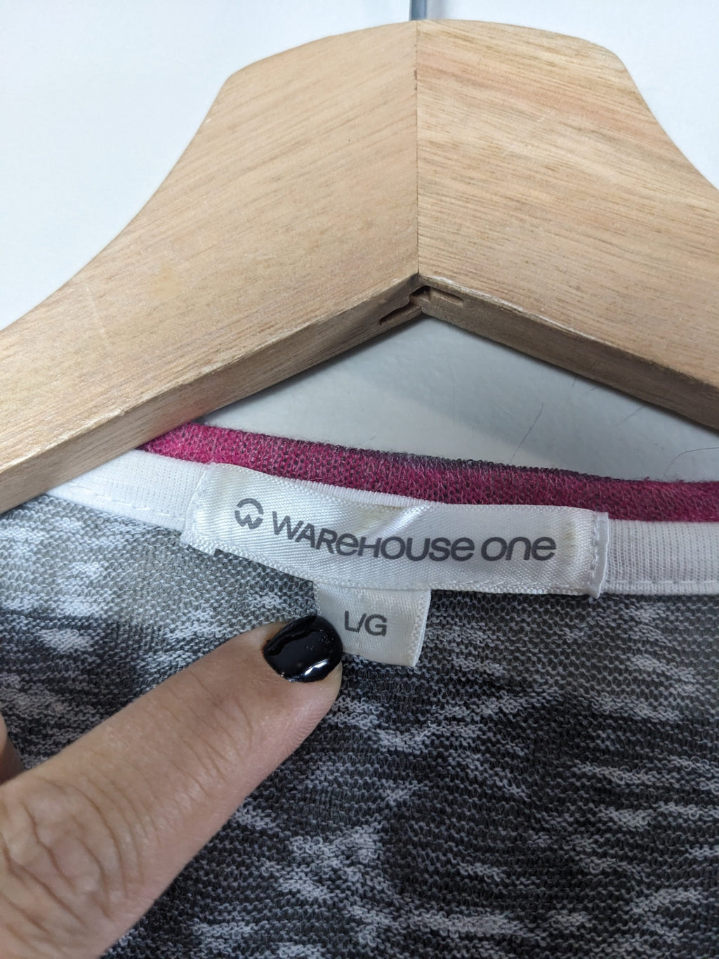 Warehouse One Pink & Grey Cardigan - L