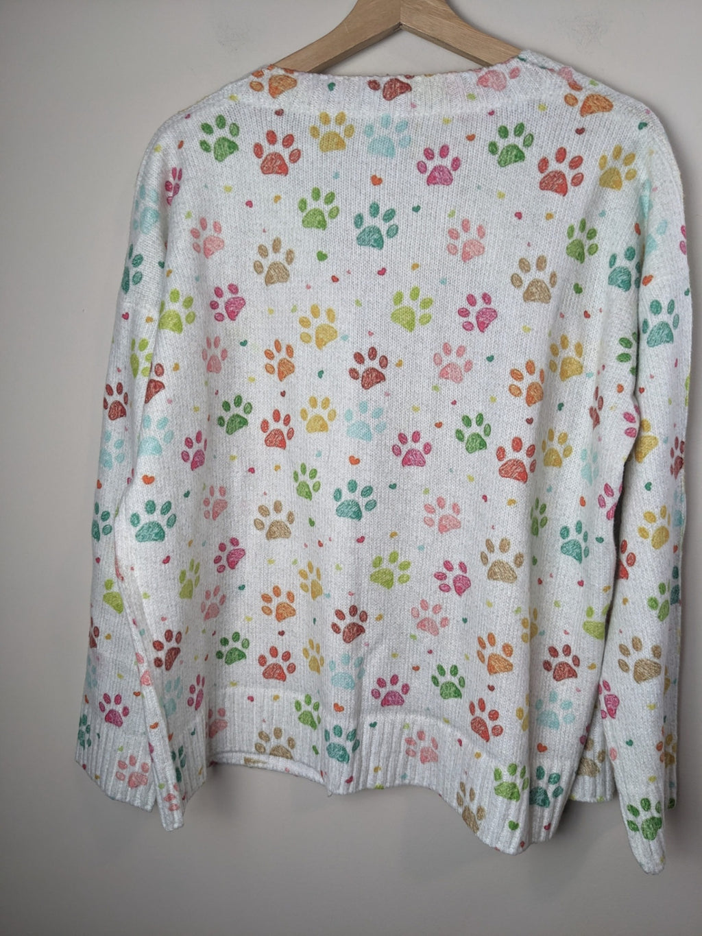 Paw Print Cardigan - XL