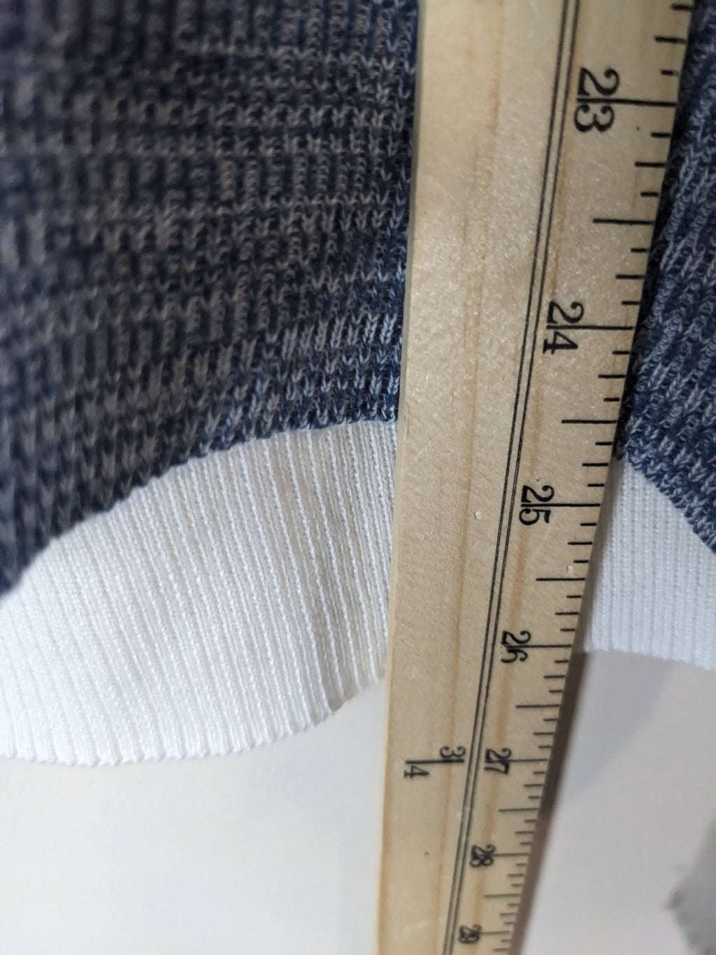 Blue Striped Zip Up Knit Hoodie - L