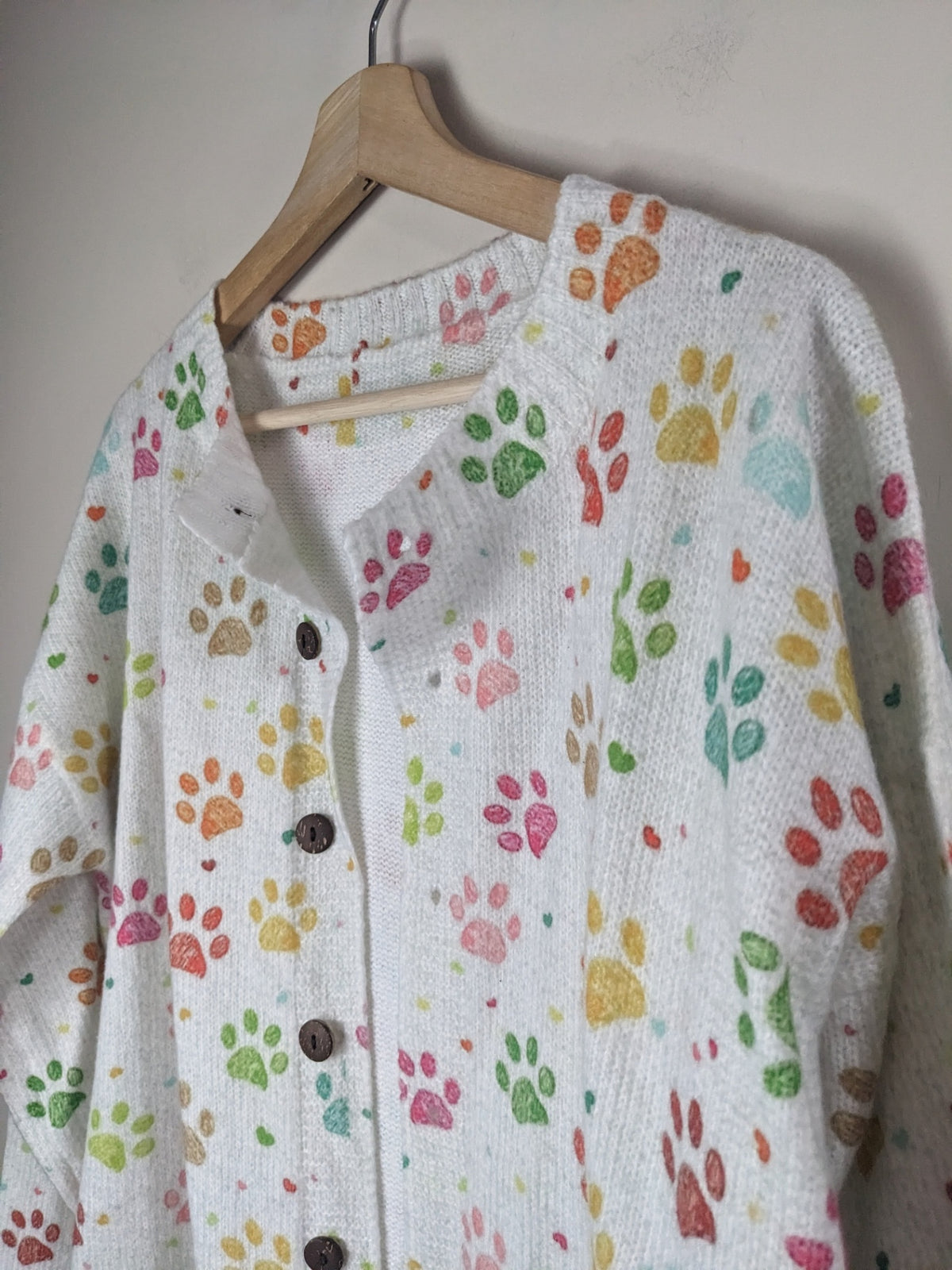 Paw Print Cardigan - XL