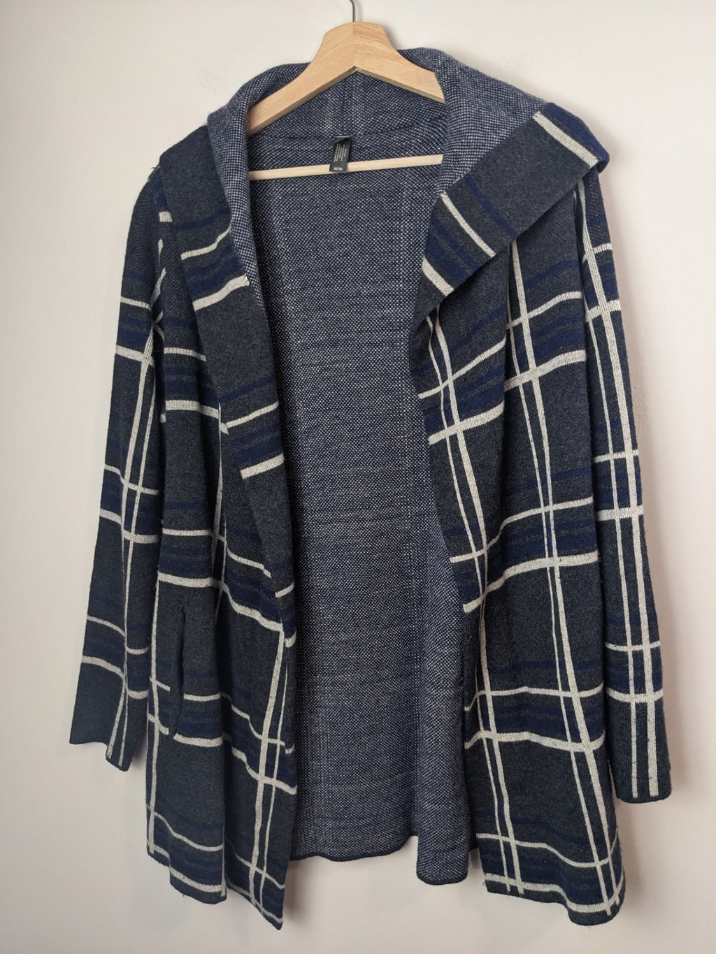 DENVERHAYES Plaid Open Front Coat - M