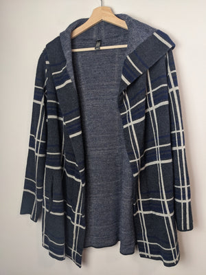 DENVERHAYES Plaid Open Front Coat - M