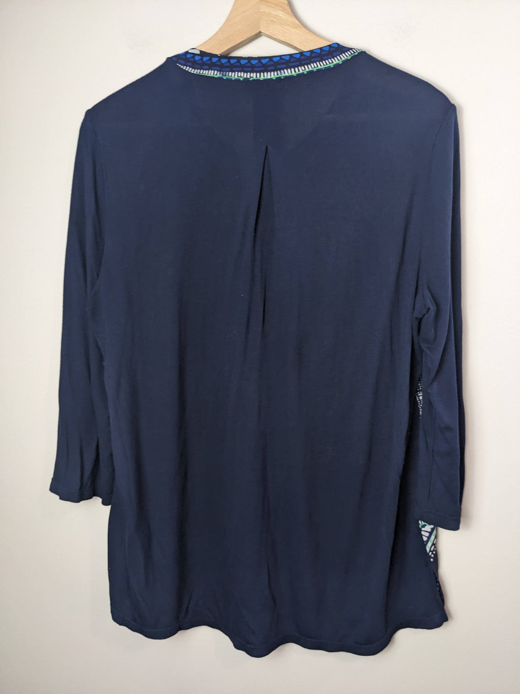 TRIBAL Navy Patterned Blouse - M