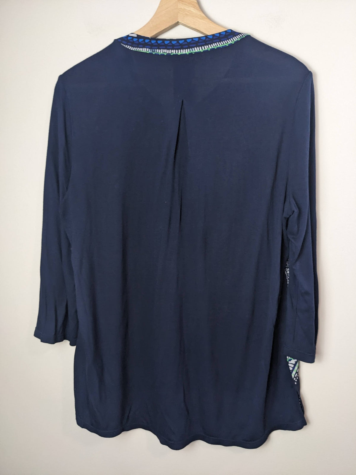 TRIBAL Navy Patterned Blouse - M