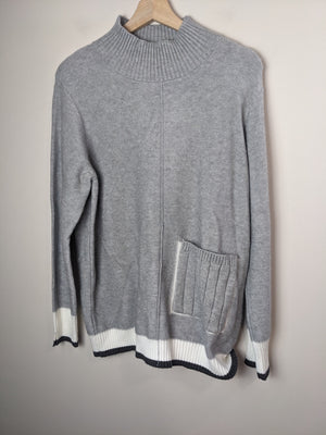 Coco y Club Grey Mock Neck Sweater - L