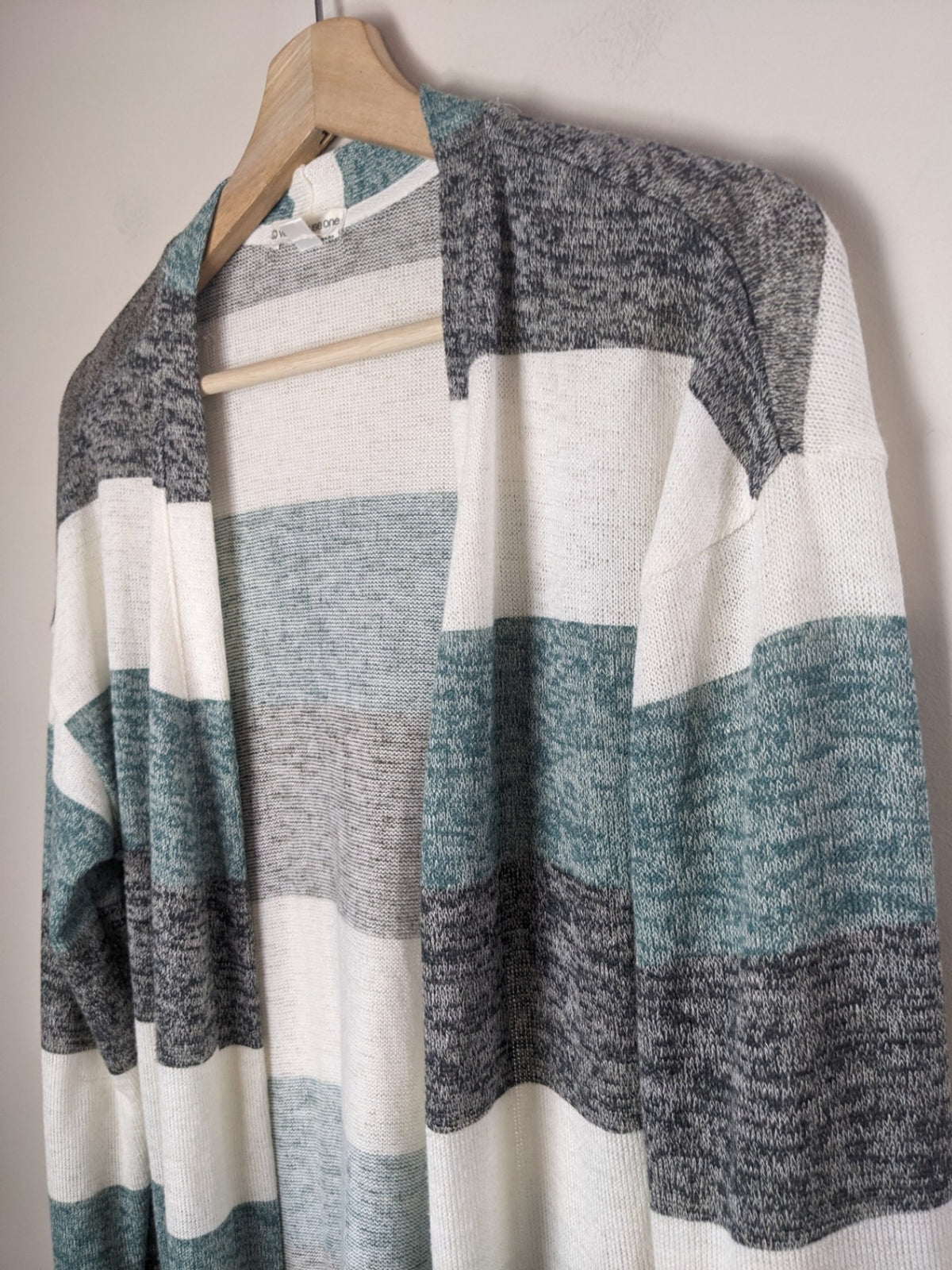 Warehouse One Green Striped Cardigan - M