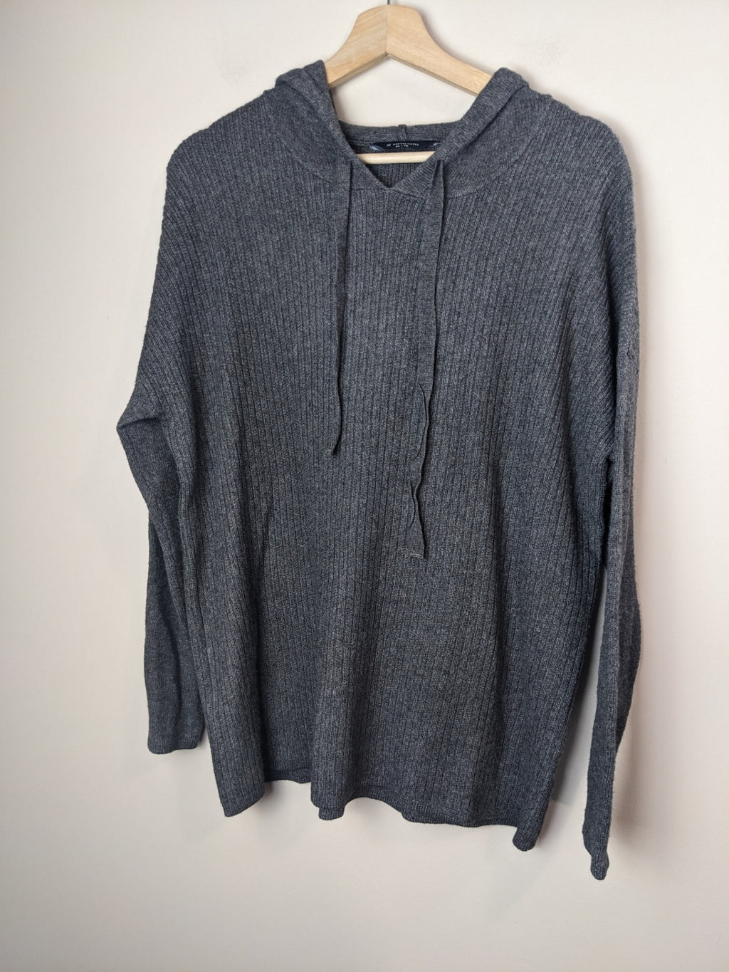 DENVER HAYES Dark Grey Knitted Hoodie - XL
