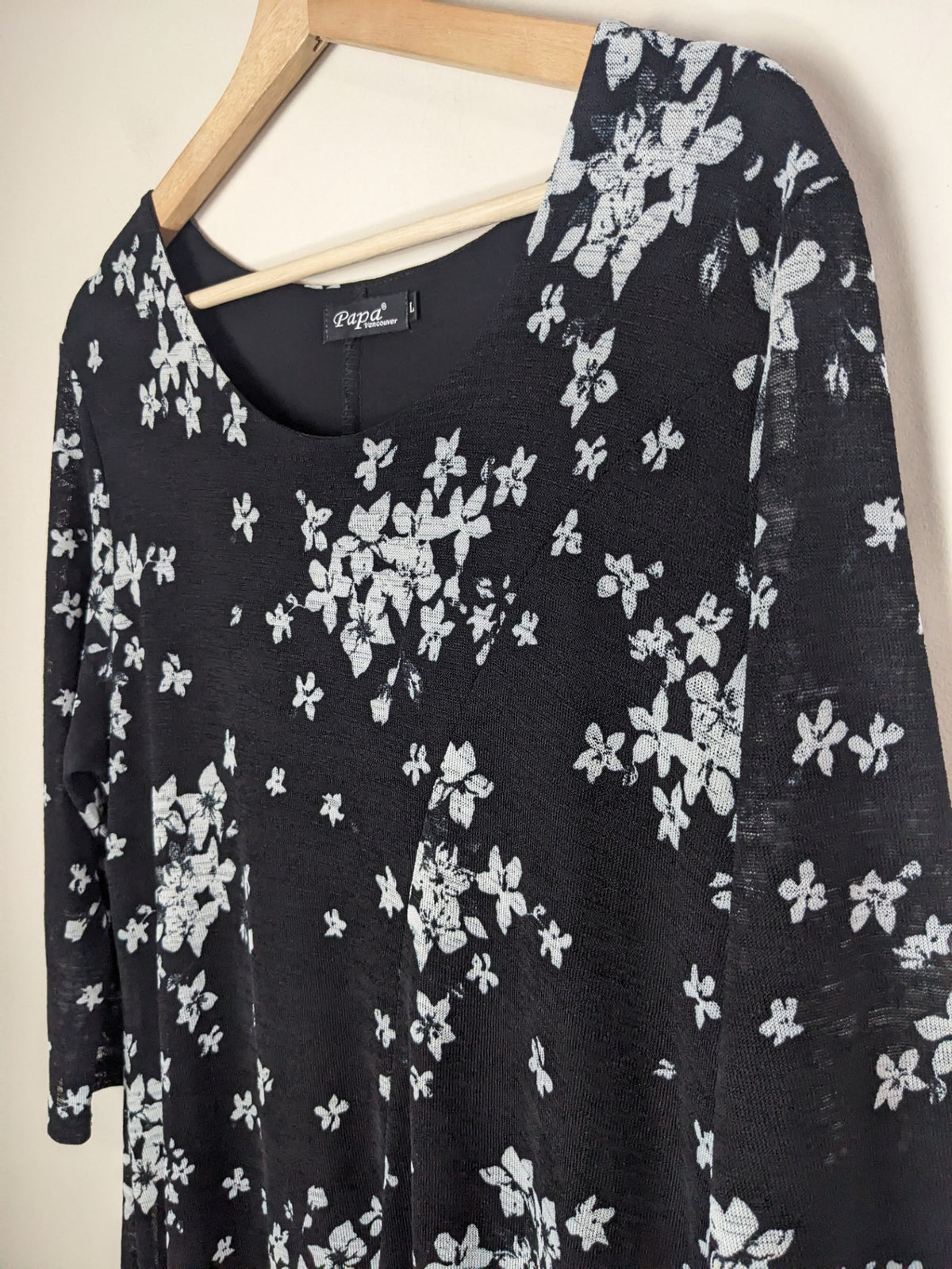 Papa Vancouver Black Floral Dress - L