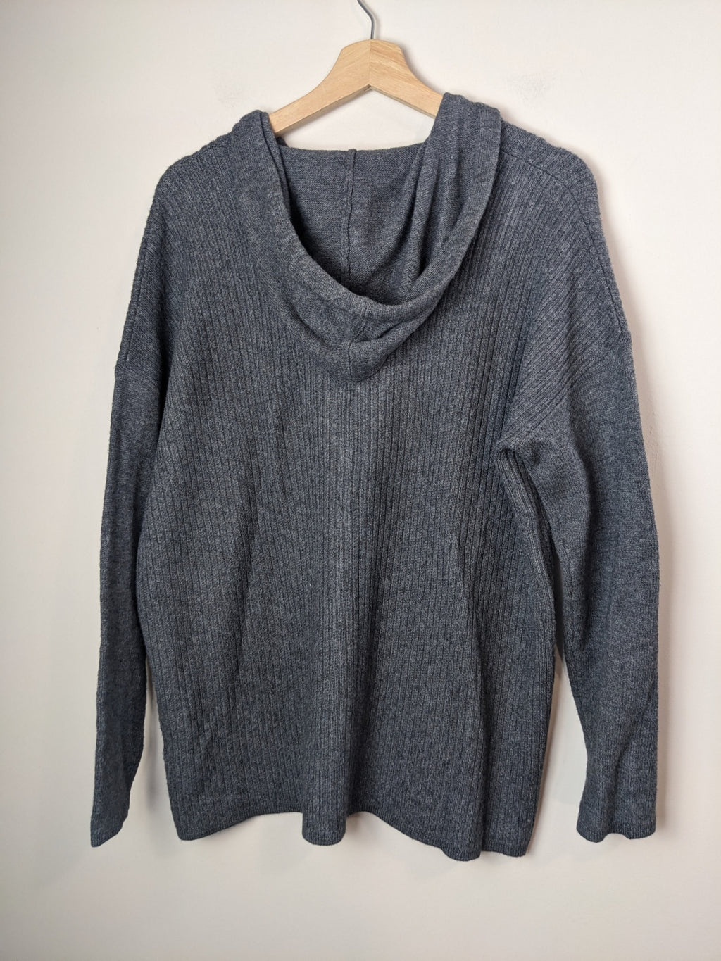 DENVER HAYES Dark Grey Knitted Hoodie - XL