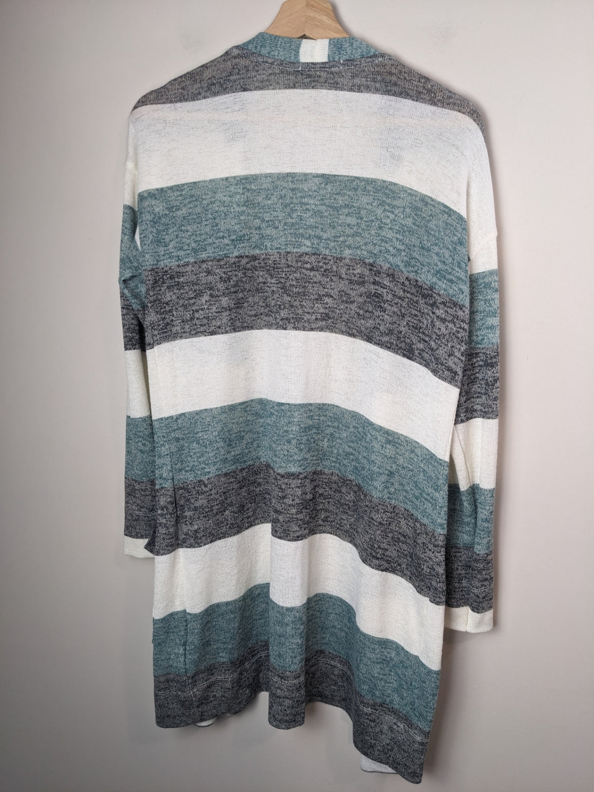 Warehouse One Green Striped Cardigan - M
