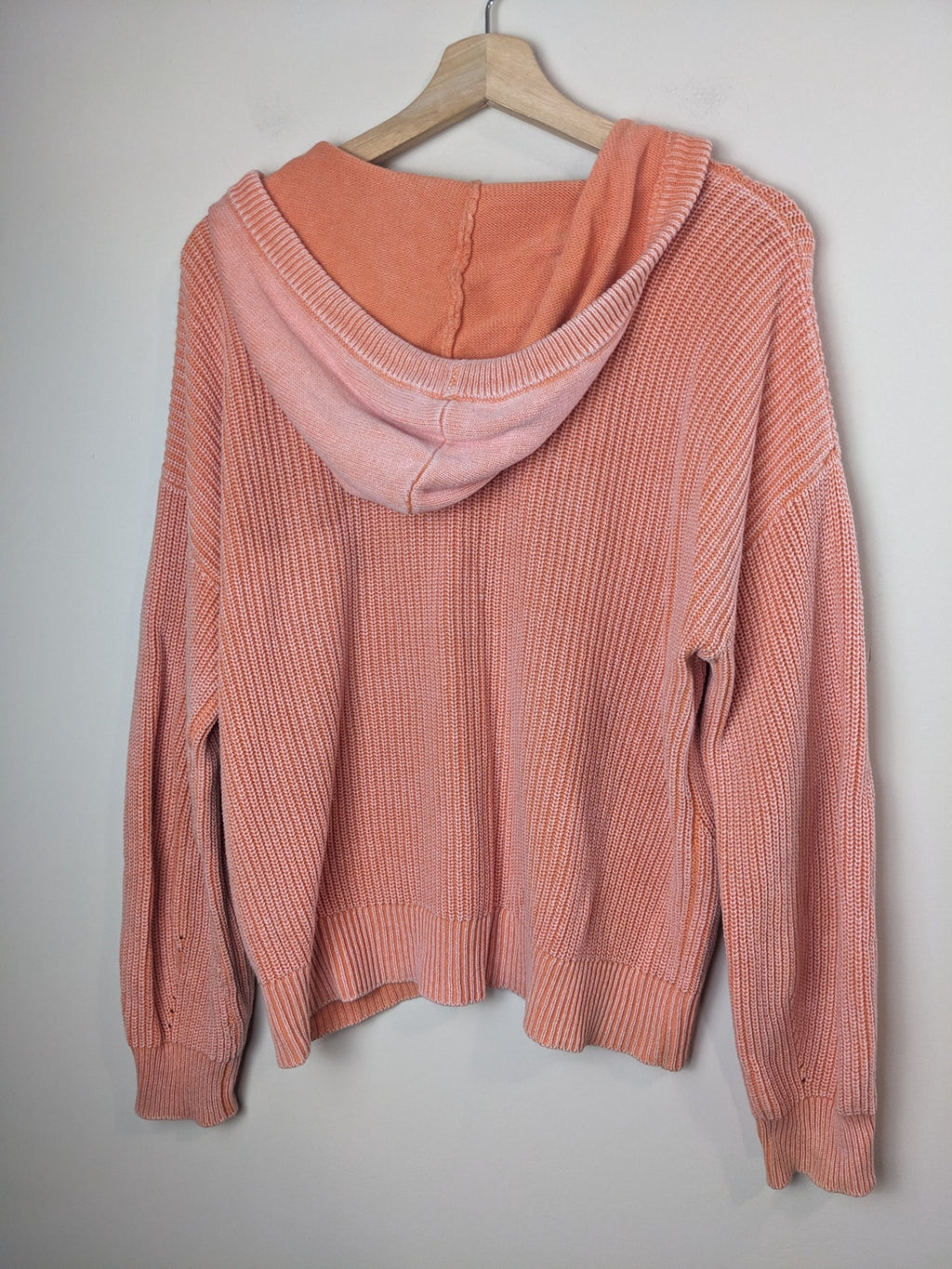 TRIBAL Orange Knitted Hoodie - L