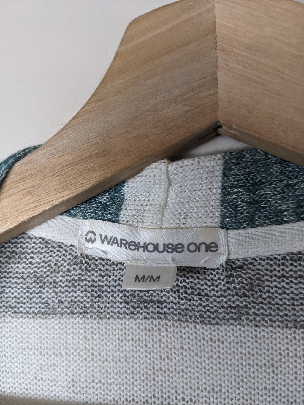 Warehouse One Green Striped Cardigan - M