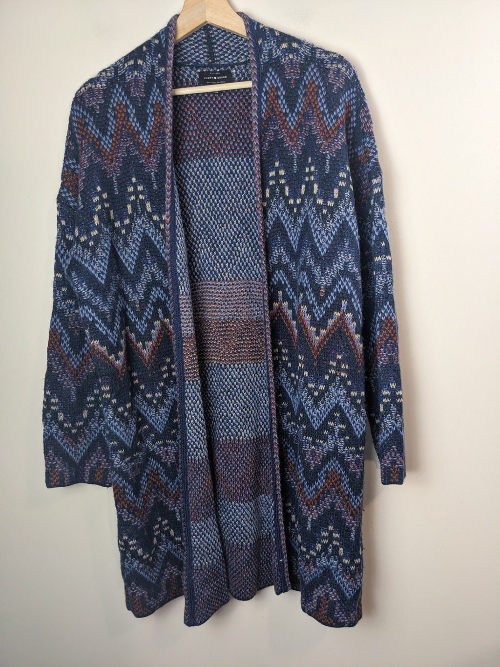 LUCKY BRAND Wool Patterned Cardigan - M