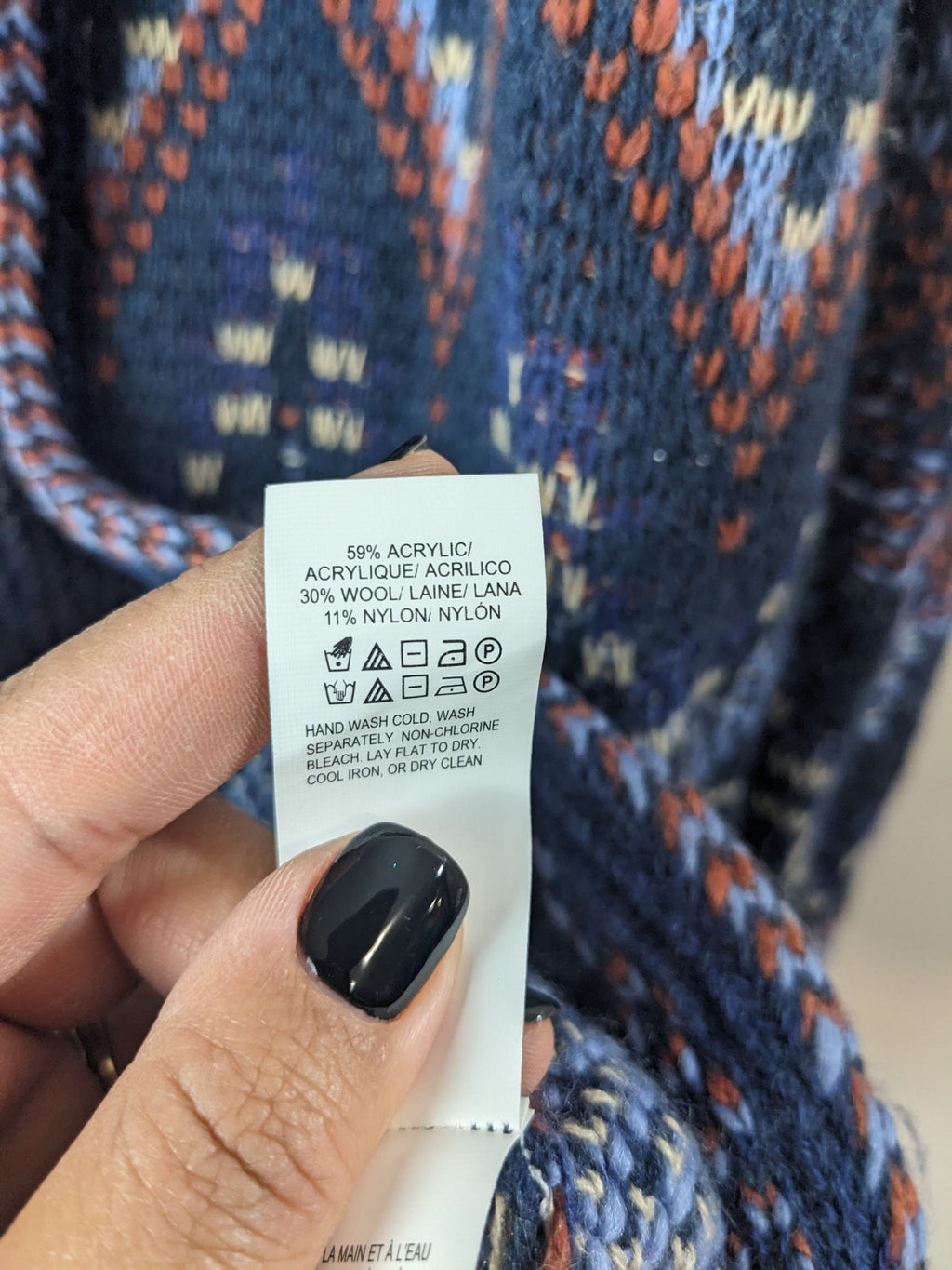 LUCKY BRAND Wool Patterned Cardigan - M