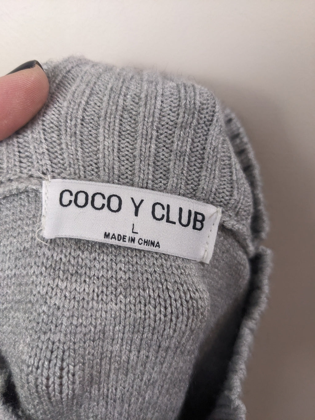 Coco y Club Grey Mock Neck Sweater - L