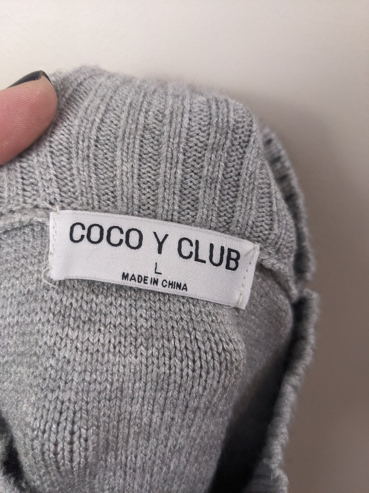 Coco y Club Grey Mock Neck Sweater - L