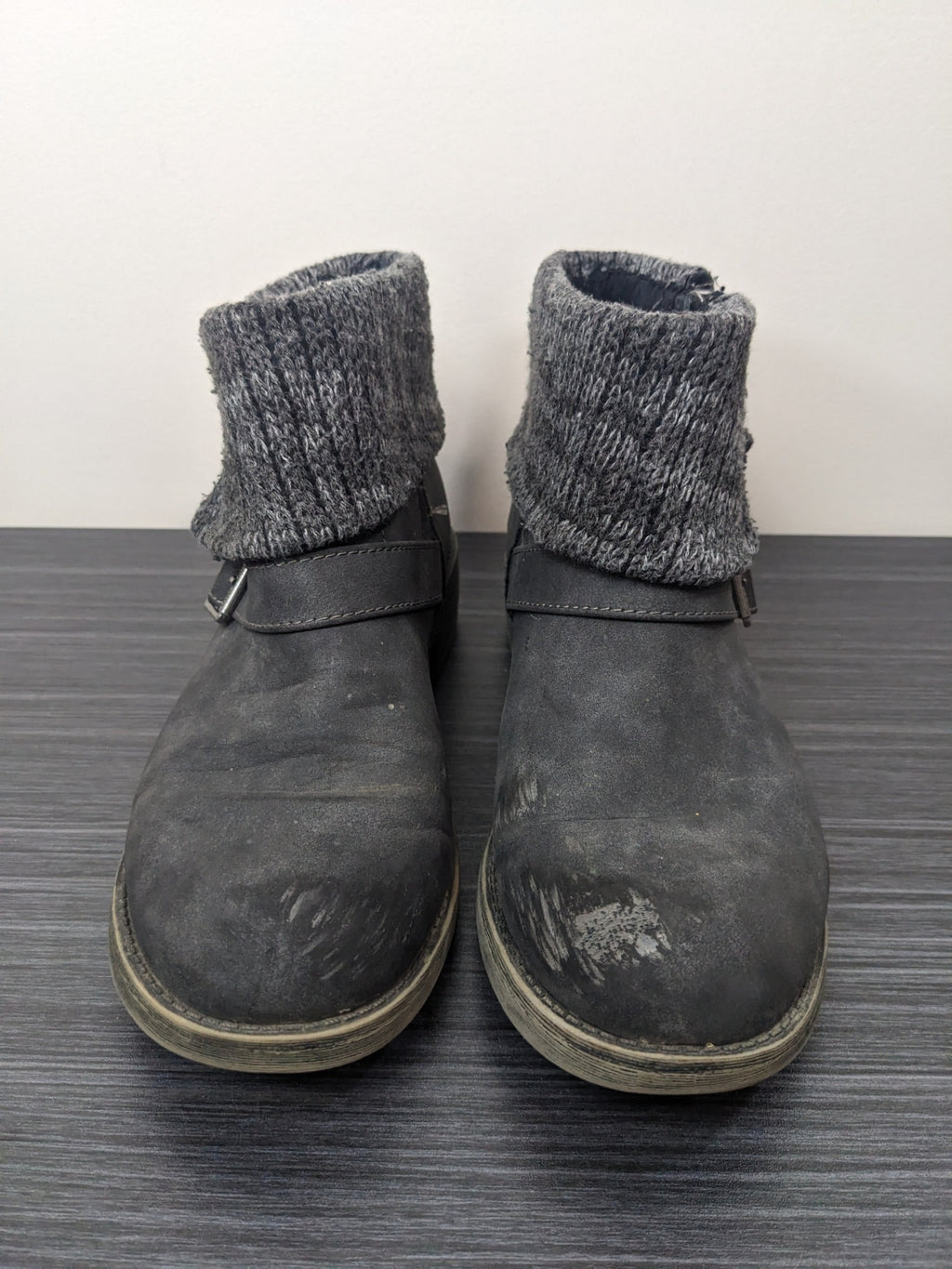 Rocket Dog Grey Knit Overlay Ankle Boots - 8.5