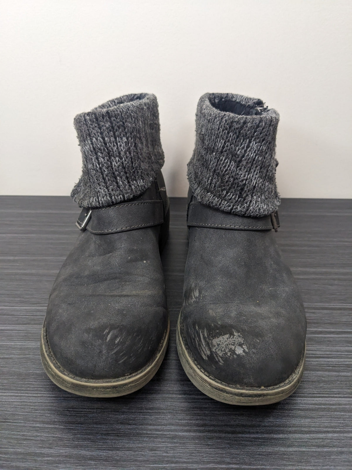 Rocket Dog Grey Knit Overlay Ankle Boots - 8.5