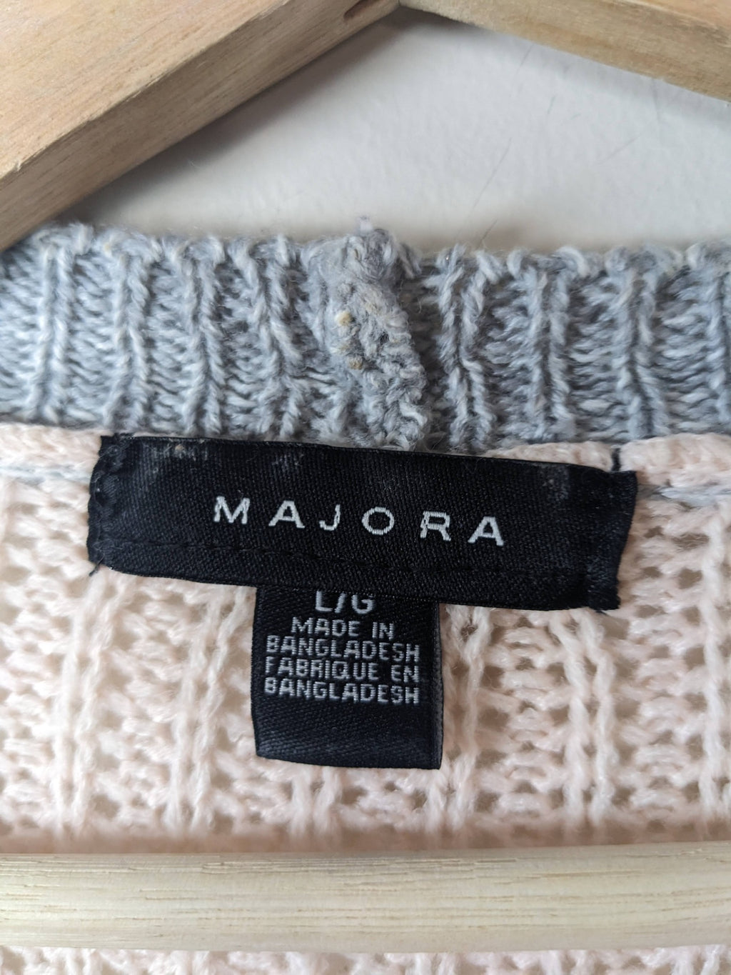 Majora Pink & Grey Striped Cardigan - L
