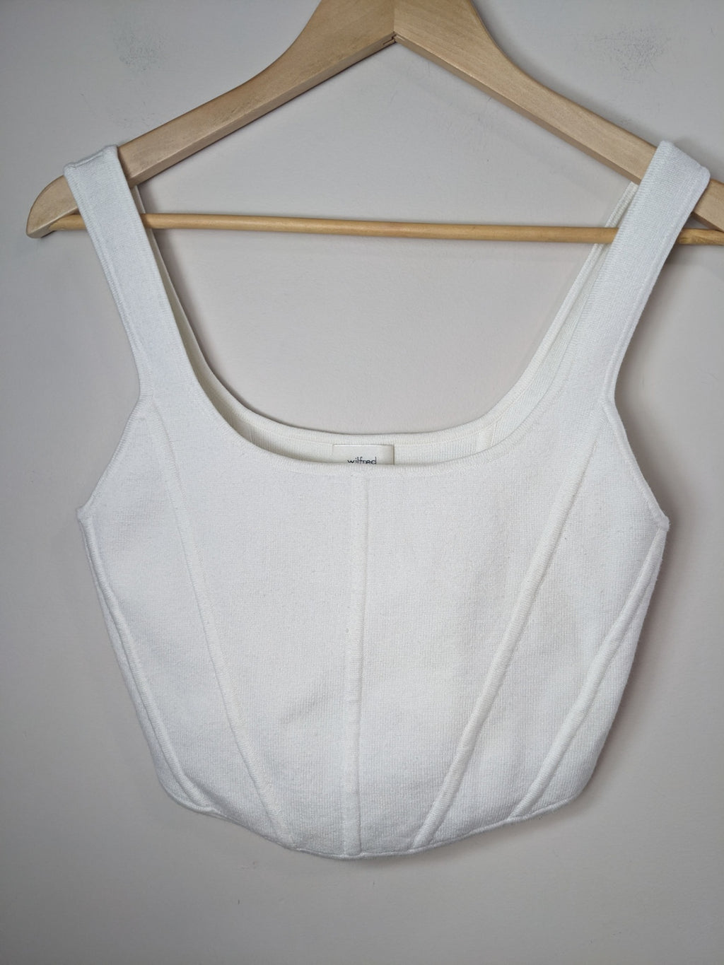 Wilfred White Boned Knit Tank Top - L