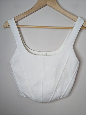 Wilfred White Boned Knit Tank Top - L